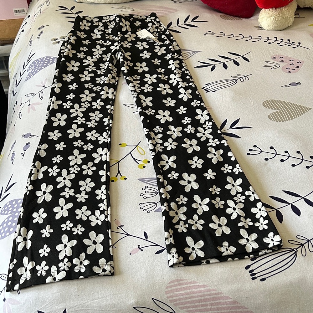 Urban Outfitters Floral Black and White Pants